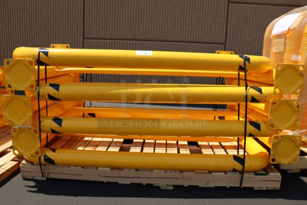 Vestil HPRO-72-42-4 steel guard, 72"x42"x4". New, with scuff marks, tiny dents, and chipped paint. Yellow finish.