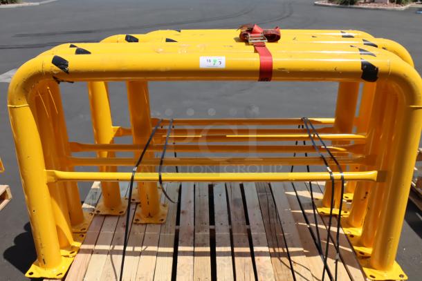 NEW Vestil HPRO-72-42-4 machinery guard, 72"x42"x4", steel, scuff marks, tiny dents, chipped paint, visible tags.