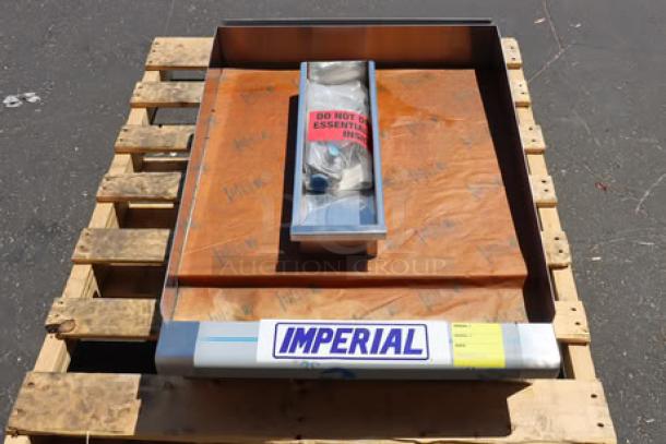 Brand new Imperial Range IMGA-2428-1 24" propane griddle, 60,000 BTU, missing knobs, out of original packaging.