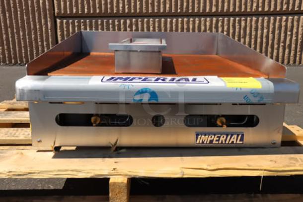 Brand new Imperial Range IMGA-2428-1 24" propane griddle, 60,000 BTU, missing knobs, out of original packaging.