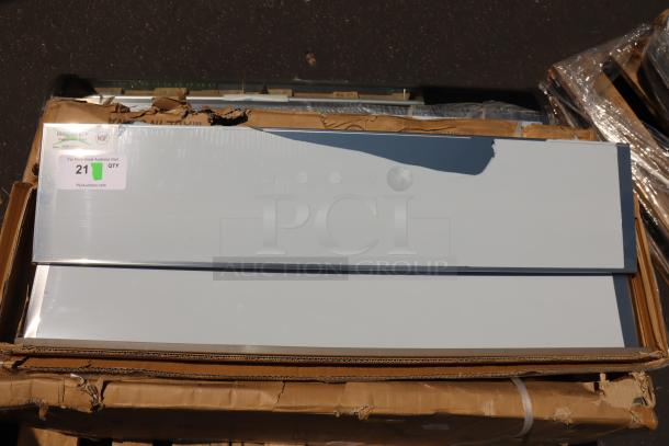 Regency 600IB1836LID stainless steel sliding lid for 18" x 36" underbar ice bin, new, with possible minor dents.