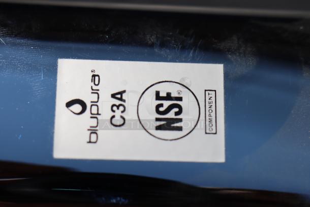 Chrome-plated Narvon BWTTPL water dispenser with 3 taps; new and unused, one tap missing parts. Blupura C3A NSF label shown.