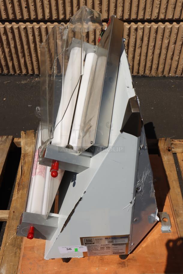 NEW Estella EDS18D 18" countertop dough sheeter, 120V, 1/2 HP, scratched and dented, out of packaging. S/N: 901435-26.