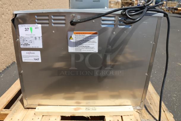 Alto-Shaam 500-2D 2 Drawer Warmer, new, scratched, dented, out of box, model 208-240V, S/N 3664760, labels shown.