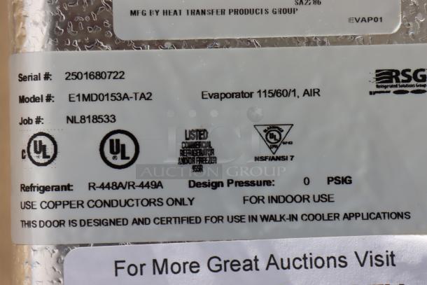 Master-Bilt Evaporator Witt Sa28-134Ba 115, never used, minor scratches/dents. Serial: E032500148. Rated for indoor cooler use.