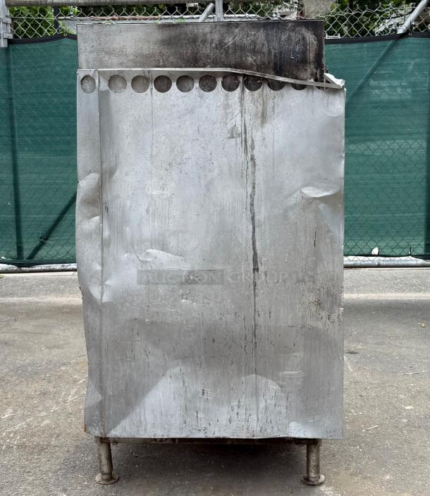Cleveland Range 36PCGM300 Convection Steamer, worn condition, visible scratches and dents, dual compartment gas unit.