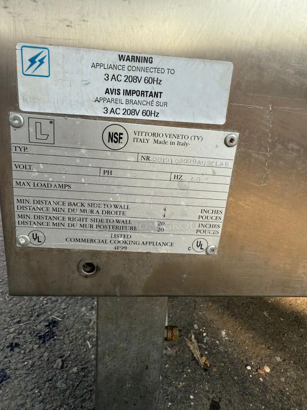 Cleveland Combi Craft Oven; stainless steel; NSF certified; label shows model ME 1200, 3 AC 208V 60Hz, made in Italy.