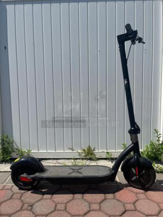 Hover-1 black electric scooter, self-balancing, LED, 18 mph, UL 2272 certified, used condition, visible wear on deck.