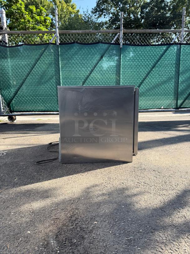 Beverage-Air UCR36AHC-23 36" undercounter refrigerator, stainless steel, low profile, visible scratches, fair condition.