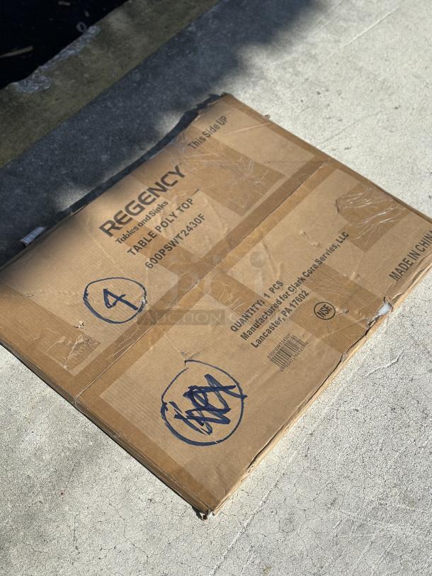 Regency 24" x 30" Poly Table Top, model 600PSWT2430F, in original packaging. New, no backsplash.