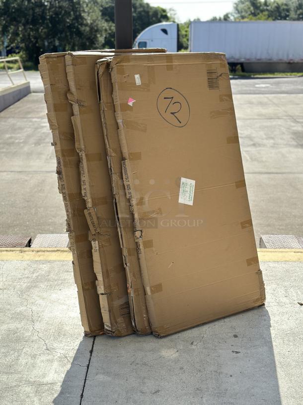 Lancaster Table & Seating 30" x 60" reversible white/gray slate table top in shipping box, model 3493060TSLT, new scratch and dent.