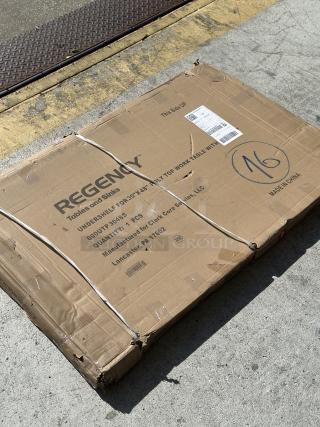 Regency 18 Gauge Stainless Steel Adjustable Shelf, Model 600UTP3048S, for 30" x 48" work tables, new in scratched box.