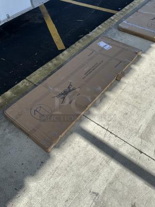 Brand new Regency 18-gauge stainless steel adjustable shelf, model 600UTP2472S, in scratch and dent condition, boxed.