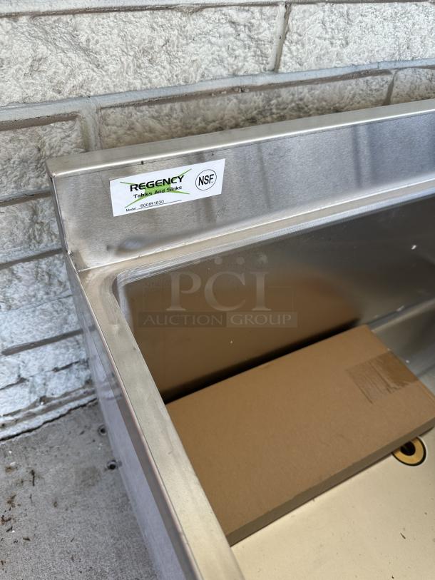 Regency 18" x 30" underbar ice bin, 98 lb capacity, model 600IB1830. Brand new scratch and dent, NSF label visible.