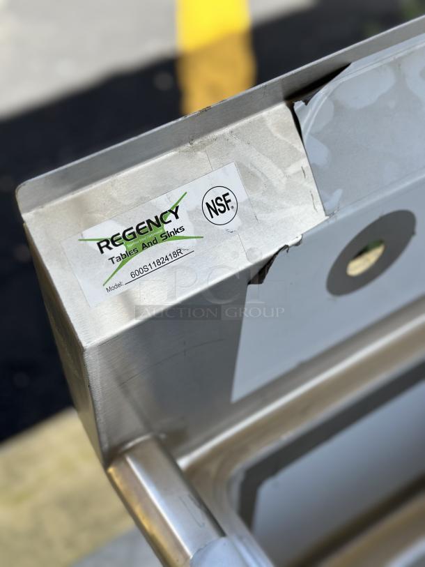 Regency sink component with right drainboard, model 600S1182418R. Brand new with scratch; NSF certified.