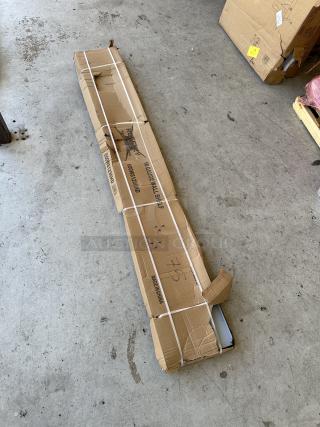 Regency 16 gauge stainless steel 12" x 96" wall shelf, model 600WS1296HD, in original packaging, slight box damage.