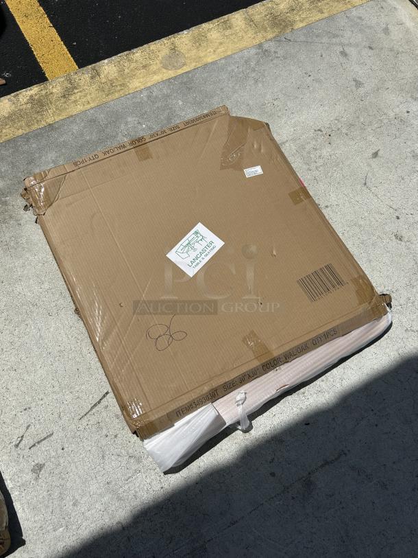 Brand new Lancaster Table & Seating 30" x 30" table top, reversible walnut/oak, model 3493030T, scratch and dent condition.