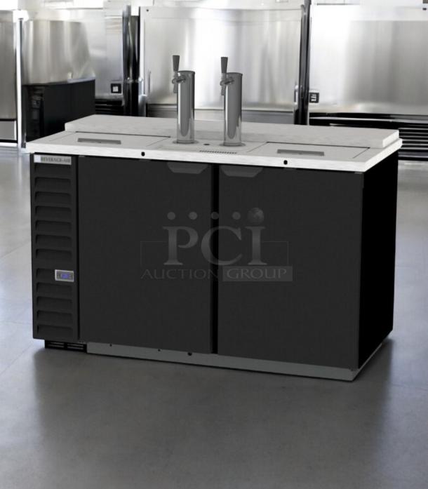 Beverage-Air DD58C draft beer dispenser in excellent condition, features dual taps and 115V power, tested and fully operational.