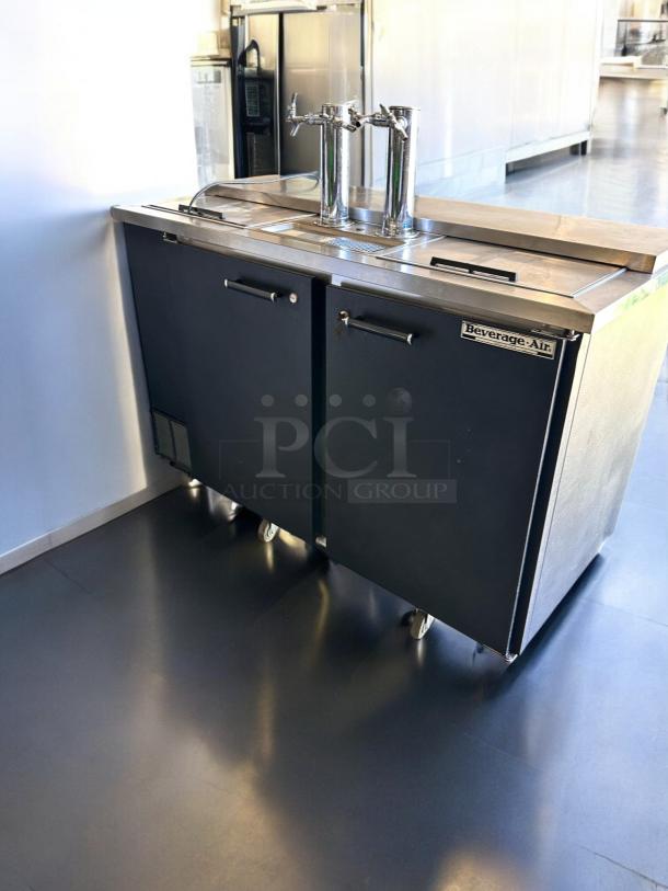 Beverage-Air DD58C draft beer dispenser, excellent condition, with dual taps and logo. Fully tested, 115V.