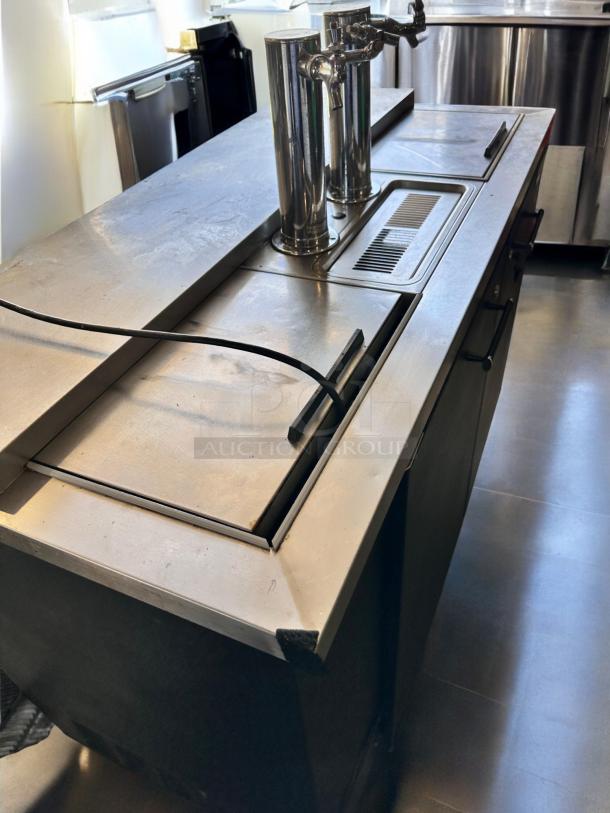 Beverage-Air DD58C draft beer dispenser, 115V, excellent condition, stainless steel finish, dual tap, fully tested.