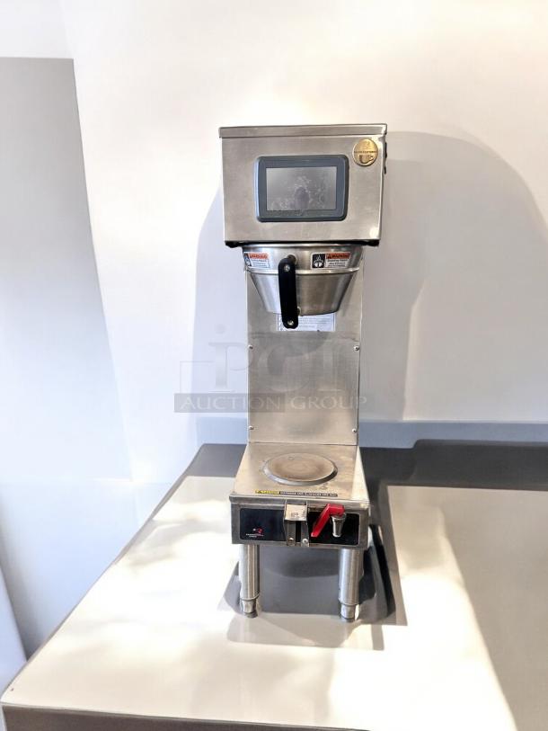 Curtis G4GEMS63A1000 coffee brewer, stainless steel, single 1.5-gallon, excellent condition, 120/220V, touch screen, fully tested.