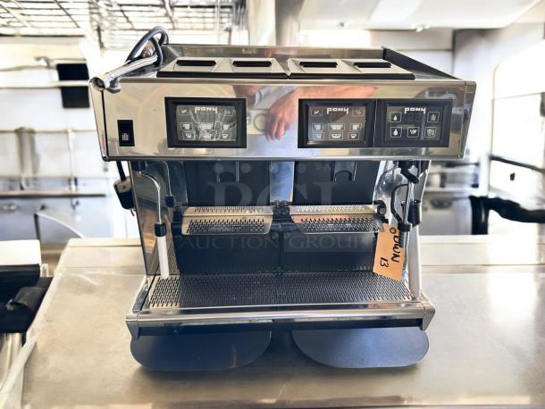 Excellent condition Pony Espresso PONY 4, 2-group commercial espresso machine, 220V, fully tested, with control panel display.