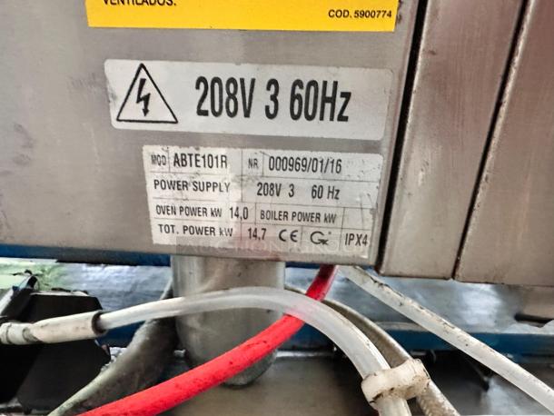 BKI by Giorik ABTE101R electric combi oven steamer, 208V 3Ph, in excellent condition, model label visible.
