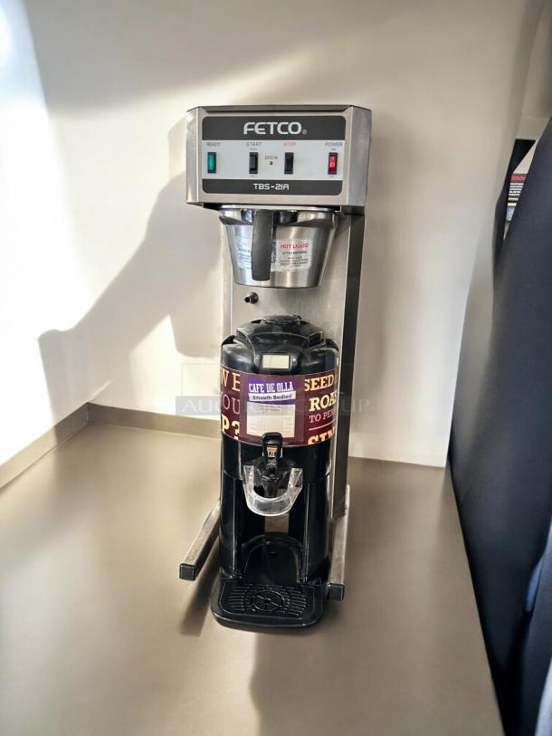 Fetco TBS-21A Tea Brewer in excellent condition, 120V, fully tested and working, with control panel and dispensing tap.
