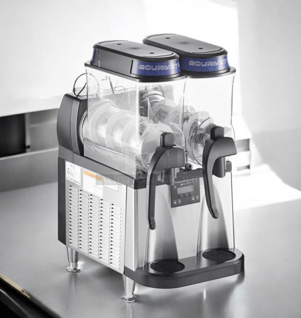 Bunn ULTRA-2 dual bowl slush machine in excellent condition, fully tested and working, 120V, stainless steel finish.