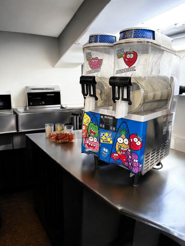 Bunn ULTRA-2 dual bowl slush machine, excellent condition, vibrant graphics, 120V, fully tested and working.