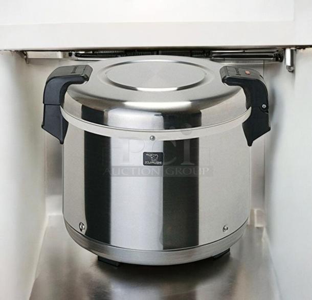 Zojirushi THA-803S electric rice warmer, excellent condition, 120V, fully tested, stainless steel with black handles.