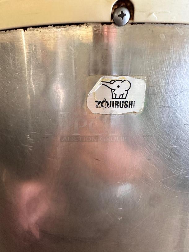 Zojirushi THA-803S electric rice warmer in excellent condition, logo visible, stainless steel surface, 120V, fully tested.