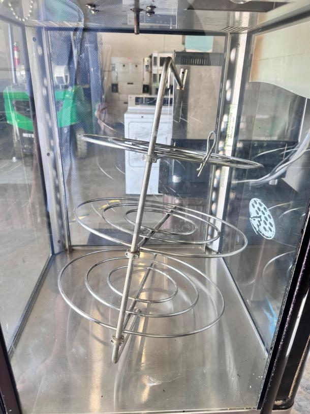 Star HFD-2A heated display cabinet with rotating racks, excellent condition, 120V, fully tested and working.