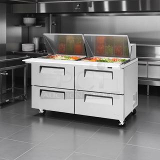Turbo Air TST-60SD-24-D4-N prep table, refrigerated base, pristine condition, 60 1/4" wide, 115v.
