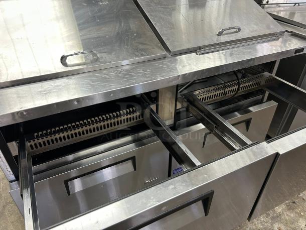 Turbo Air TST-60SD-24-D4-N 60 1/4" prep table, stainless steel, refrigerated base, fully tested, excellent condition.