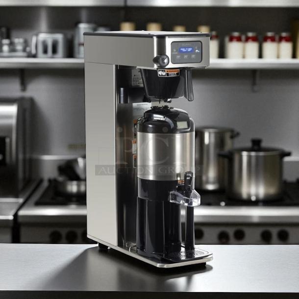 Bunn ITCB-DV Infusion Brewer, excellent condition, dual voltage, fully tested, stainless steel finish, adjustable shelf.