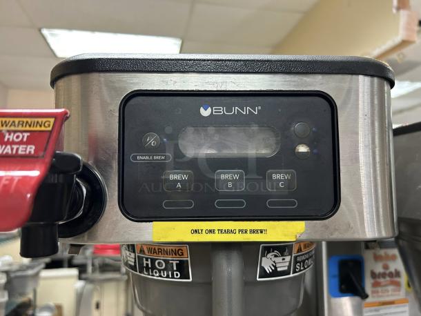 Bunn ITCB-DV Infusion Single Coffee and Tea Brewer, excellent condition, dual voltage, fully tested, adjustable shelf.