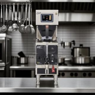 Curtis G4GEMS63A1000 Gemini stainless steel coffee brewer, excellent condition, tested, 120/220V, touchscreen display.
