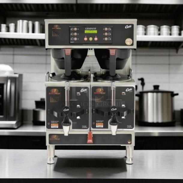 Curtis GEMTIF10A1000 G3 Gemini IntelliFresh Twin 1.5 Gallon Coffee Brewer, excellent condition, tested, 220V.