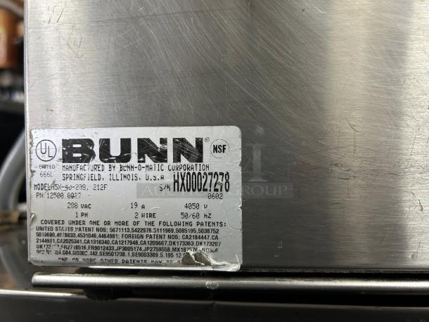 Bunn H5X-40-208 Hot Water Dispenser in excellent condition, model 12500.0027, fully tested and working.