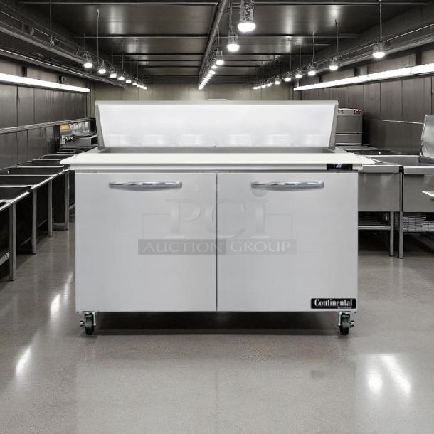 Continental Refrigerator SW48-N-18M 48" 2-door refrigerated sandwich prep table, fully tested, excellent condition.