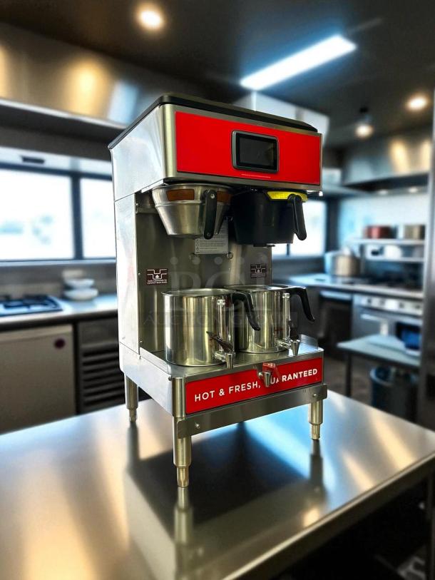 Curtis G4GEMXTIFT10A Gemini IntelliFresh Twin 1.5 Gallon Coffee Brewer, excellent condition, with FreshTrac Satellites.