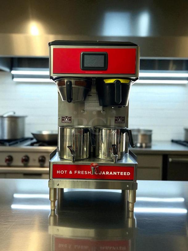 Curtis G4 GemX Gemini® IntelliFresh® Twin 1.5 Gallon Coffee Brewer with FreshTrac® Satellites, excellent condition.