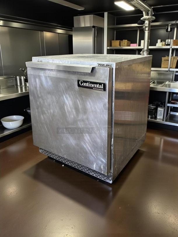 Continental UC27 7.4 Cu Ft undercounter refrigerator, stainless steel, front breathing, fully tested, excellent condition.