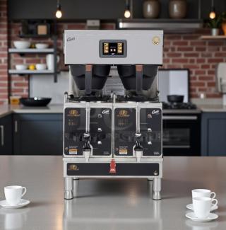 Curtis G4GEMT10A1000 coffee brewer in great condition, dual dispensers, 1 1/2 gal capacity, touch controls, 220v/1ph.