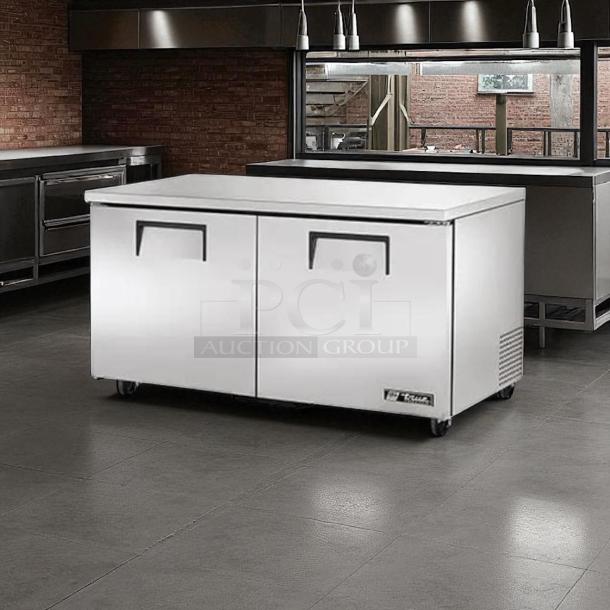 True TUC-60F 60" undercounter stainless steel freezer, excellent condition, dual solid doors, tested and working.
