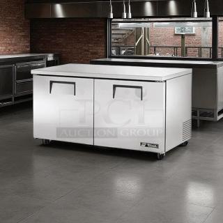 True TUC-60F 60" undercounter stainless steel freezer, excellent condition, dual solid doors, tested and working.