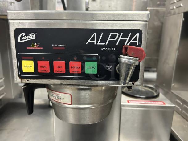Curtis ALP 3DR 12 Cup Coffee Brewer, excellent condition, with 3 right-side warmers, fully tested and working, 120V.