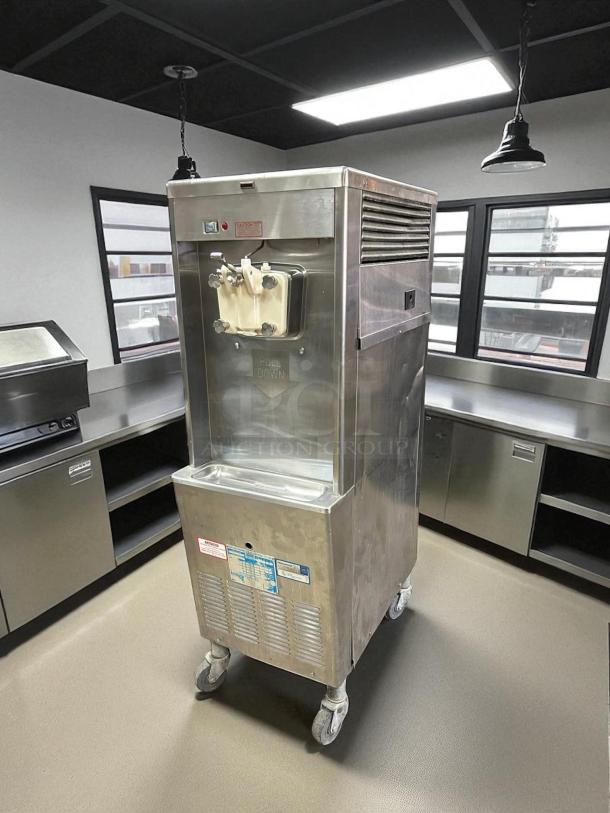 Taylor Y339-27 soft serve ice cream machine, excellent condition, 208/230V, fully tested, stainless steel, on wheels.