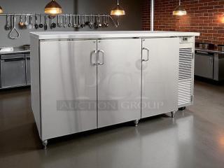 Infinity IBCRR-2D-SSD double door back bar cooler, 37” high, stainless steel, great condition, fully tested and working.